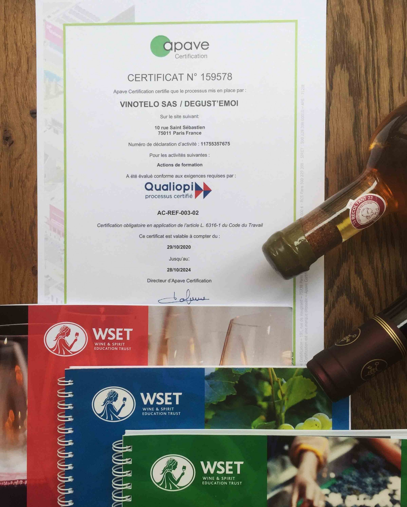 Formation WSET : Certification Qualiopi DEGUST'Emoi